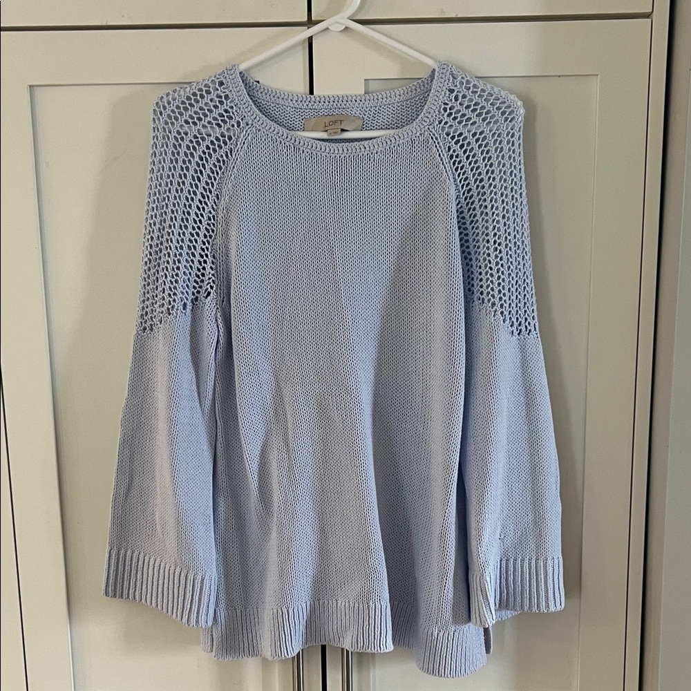 LOFT Pale Periwinkle Blue Knit Sweater